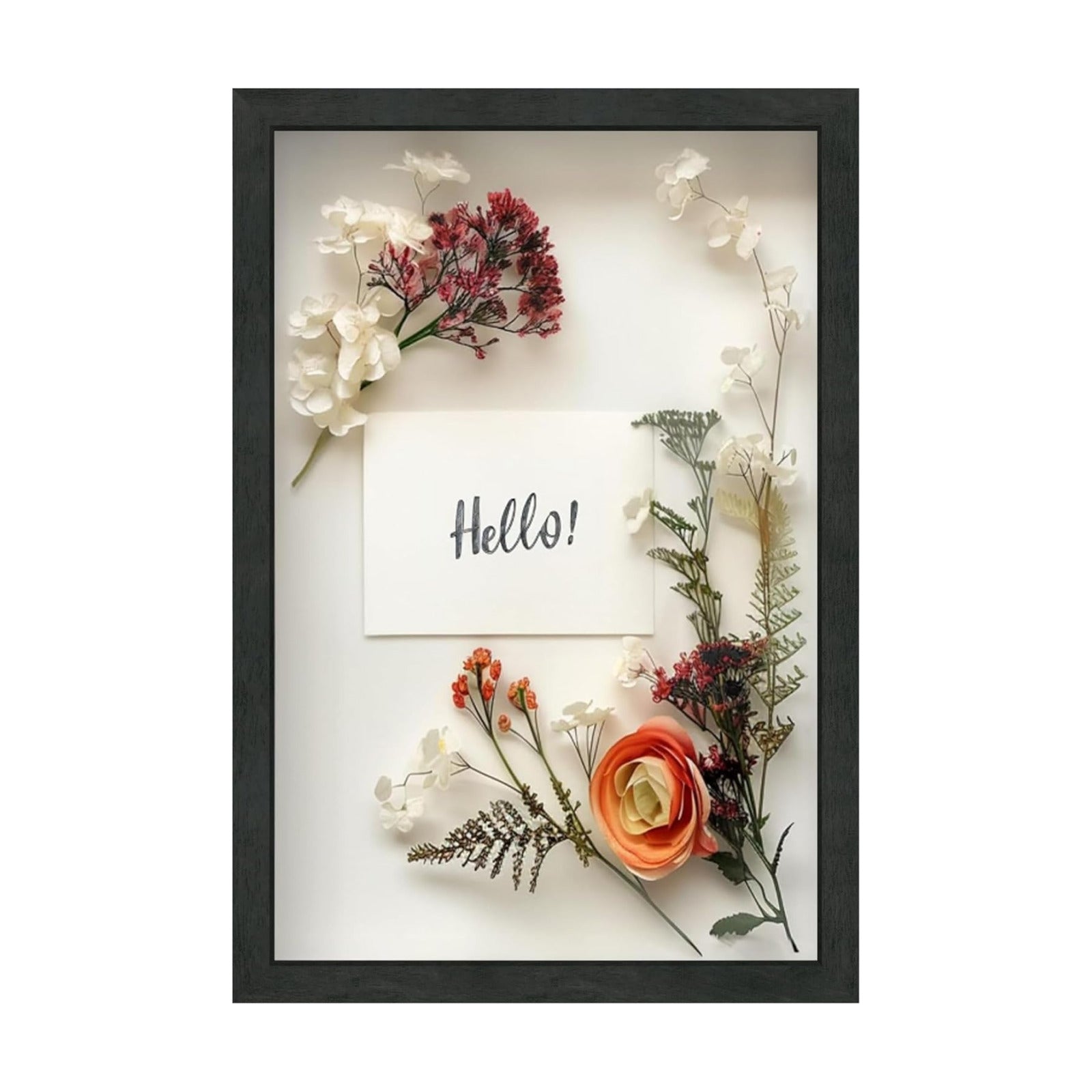 FrameWorks 12" x 18" Black Driftwood Wooden Shadow Box Frame – Soft Felt Back, Tempered Glass, and Included Elegant