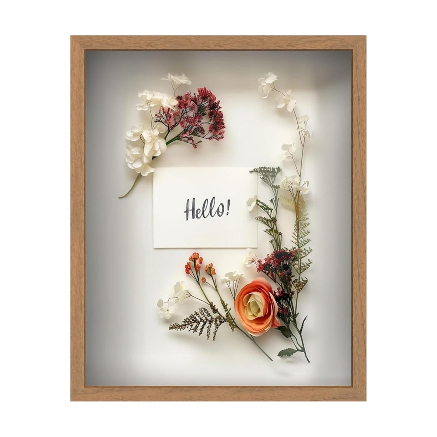 FrameWorks 16" x 20" Original Golden Oak Wooden Shadow Box Frame – Soft Felt Back, Tempered Glass, and Included Elegant