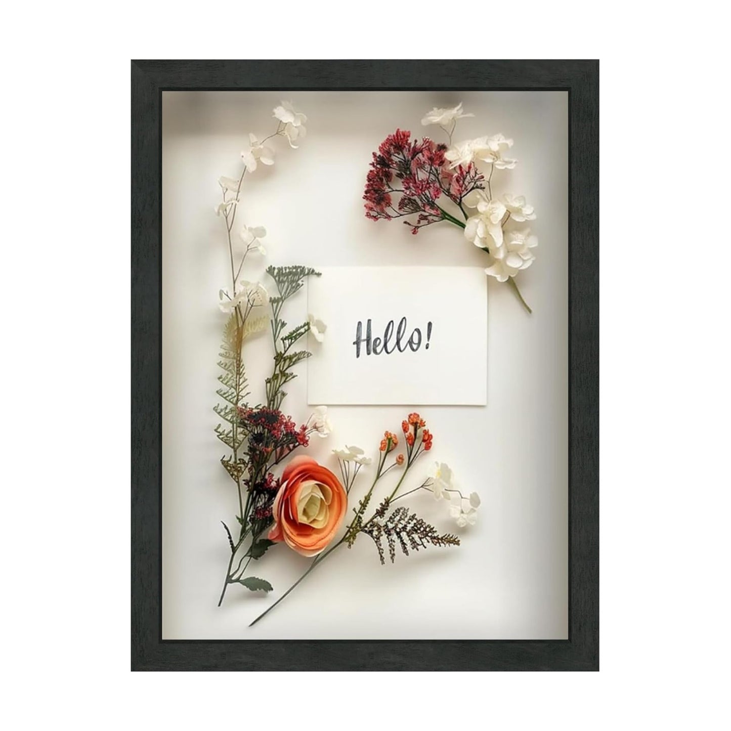 FrameWorks 12x16 Driftwood Wooden Shadow Box Frame – Soft Felt Back, Tempered Glass, and Included Elegant White Ball
