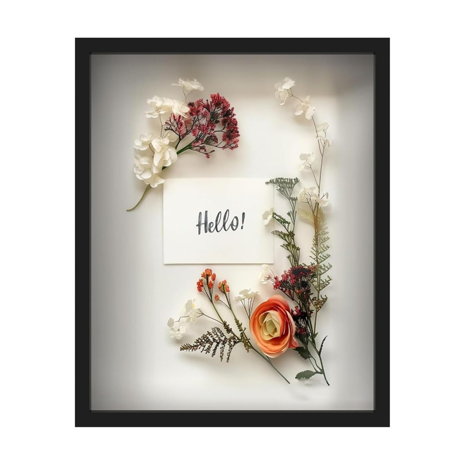 FrameWorks 16" x 20" Original Black Wooden Shadow Box Frame – Soft Felt Back, Tempered Glass, and Included Elegant