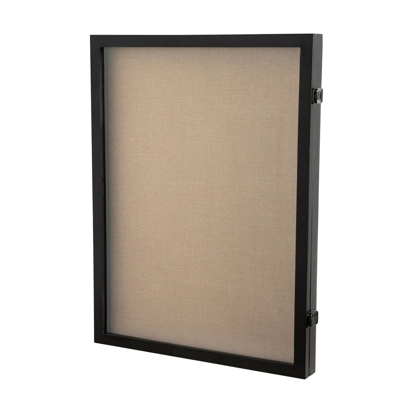 Flash Furniture Peyton Shadow Box Display Case, Solid Pine Wood Frame, Powder Coated Latch and Hinges, Foam Back with