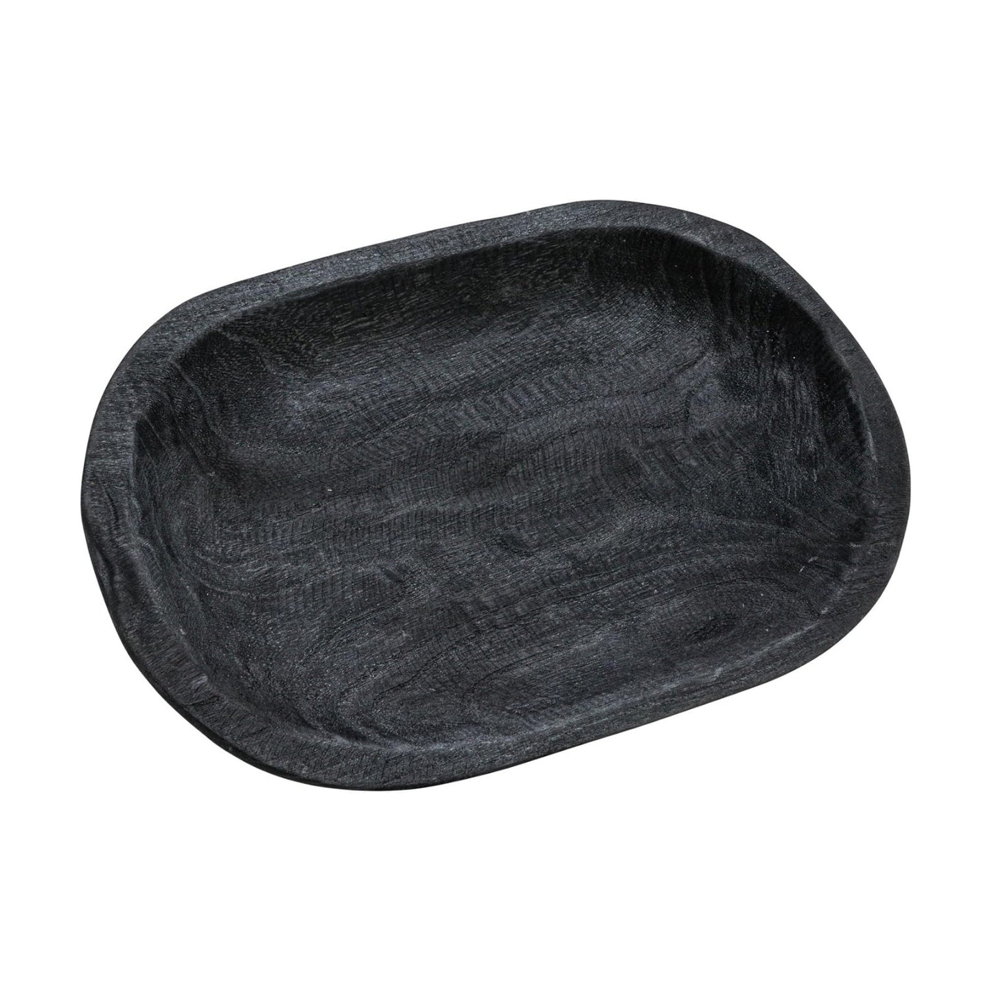 Hand-Carved Paulownia Wood Bowl / Black