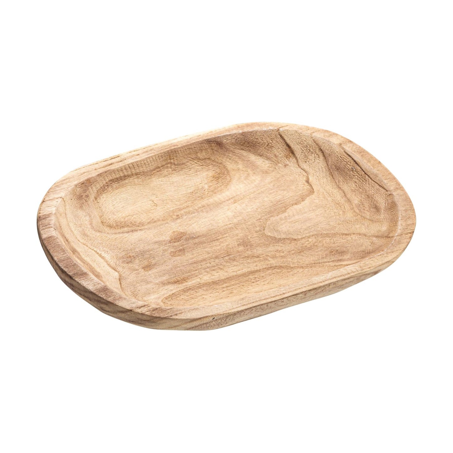 Hand-Carved Paulownia Wood Bowl / Charred Finish / Natural
