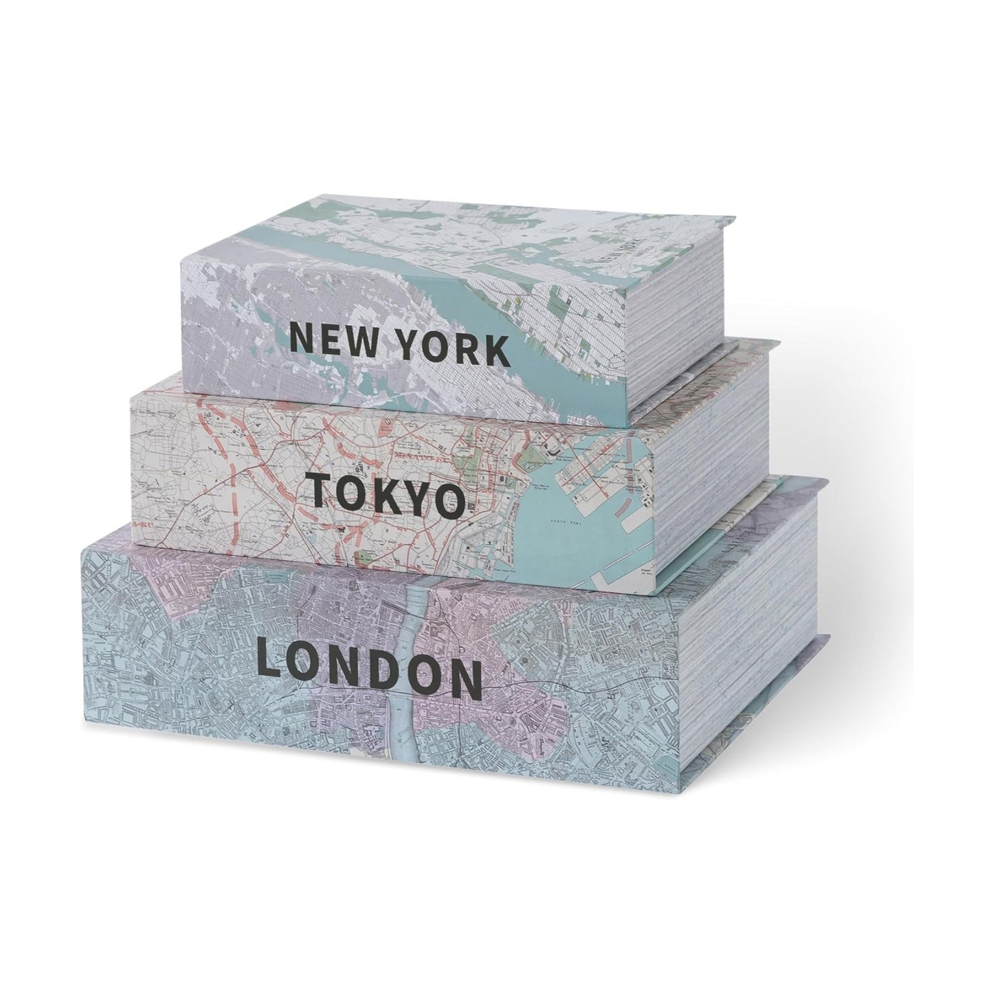 Faux Book Boxes for Storage / Set of 3