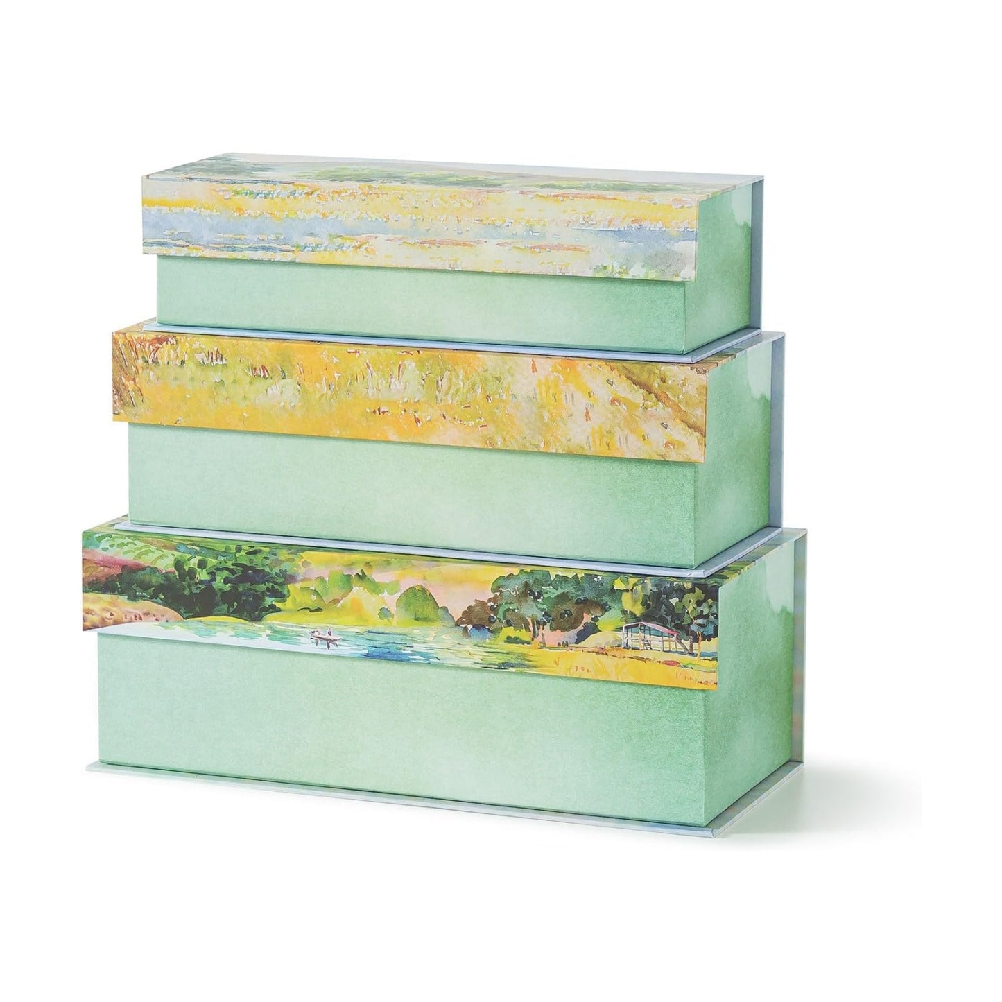Cardboard Boxes / Decorative Storage Boxes / Pastoral Tranquility / Set of 3
