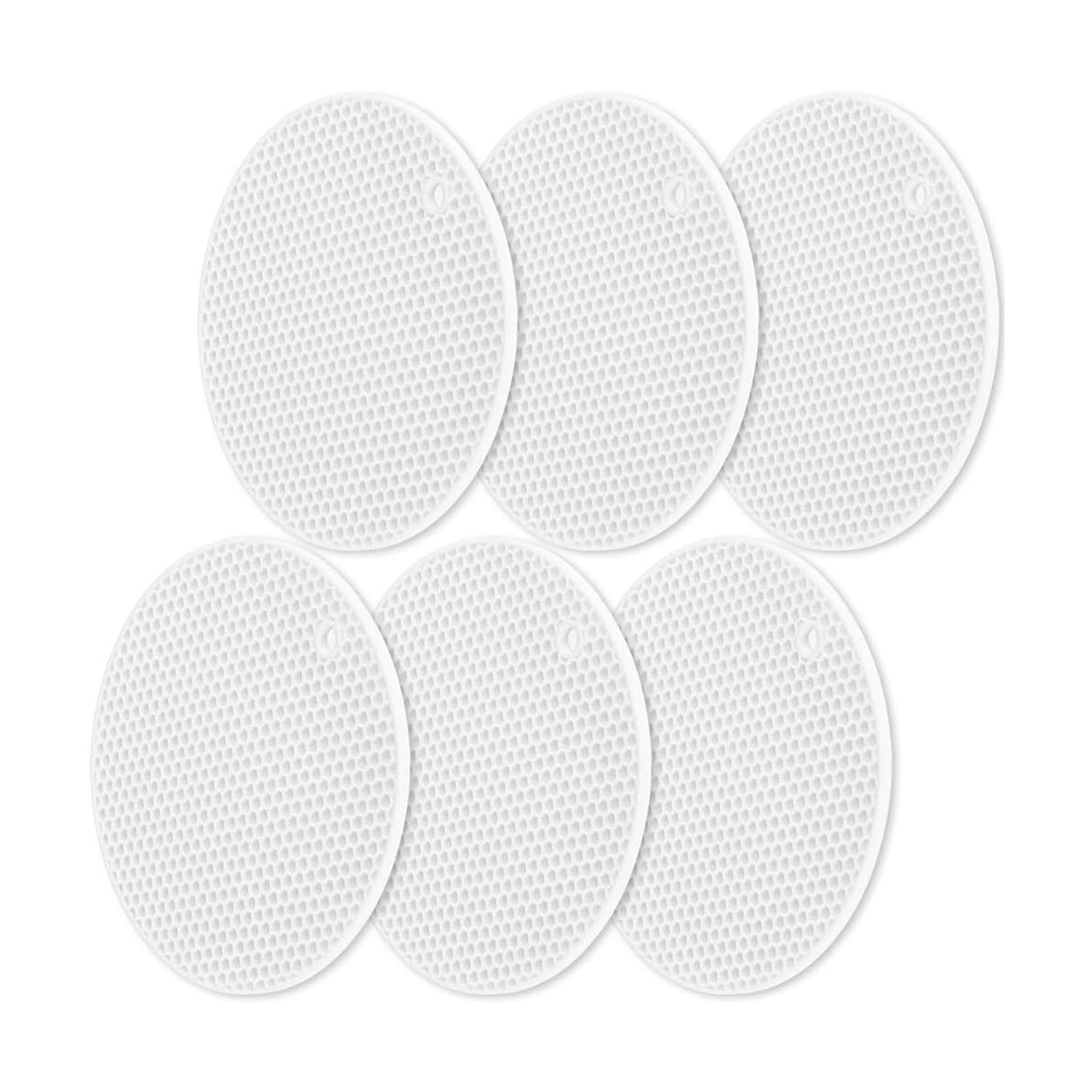 6 Packs Multipurpose Non Slip Heat Resistant Pot Holder / White