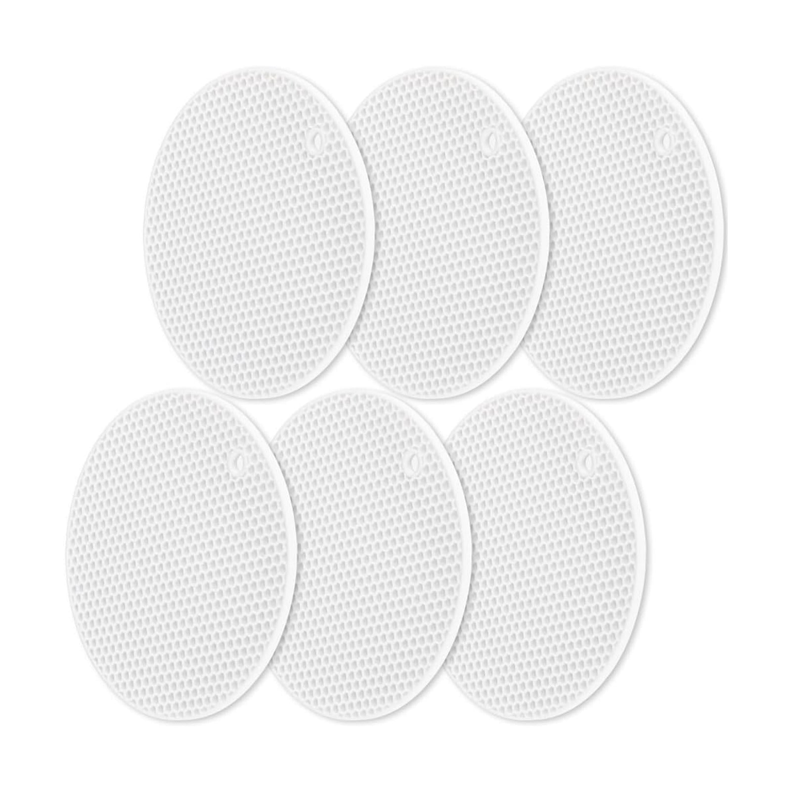 6 Packs Multipurpose Non Slip Heat Resistant Pot Holder / White