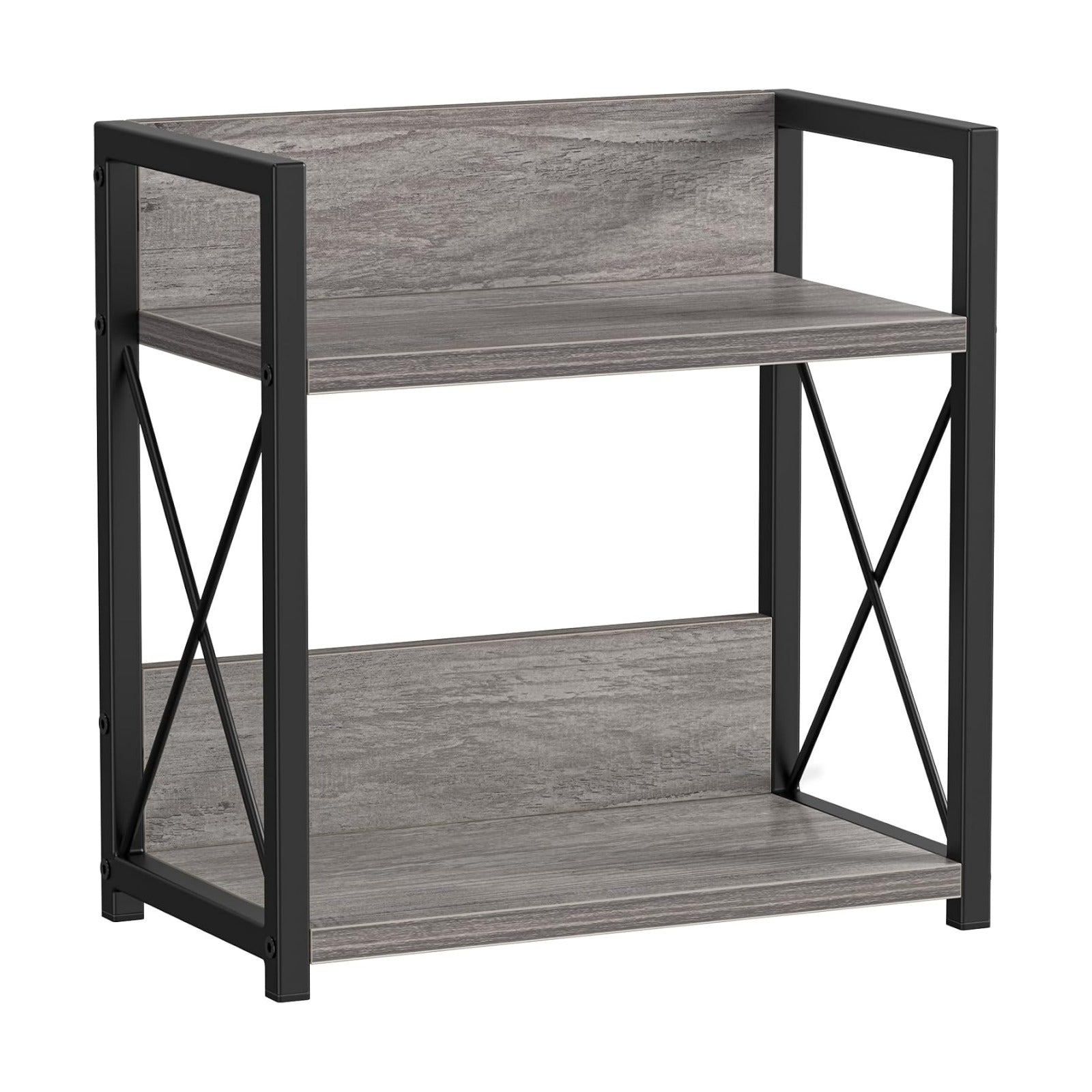 Giikin Countertop Shelf Organizer, 2 Tier Coffee Organizer for Desktop, Grey Counter Shelf Spice Rack for Kitchen