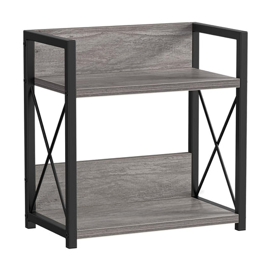 Giikin Countertop Shelf Organizer, 2 Tier Coffee Organizer for Desktop, Grey Counter Shelf Spice Rack for Kitchen