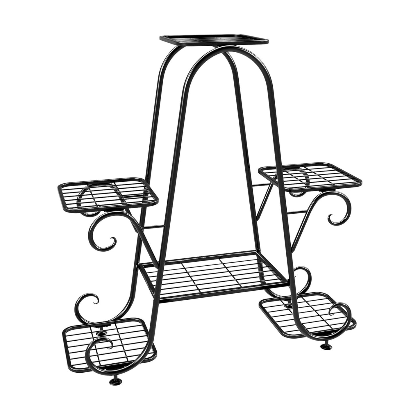 Plant Stand 6 Tier Metal Plant Stands for Indoor Outdoor Plants Multiple Tiered Tall Iron Plant Shelf, Black Plant