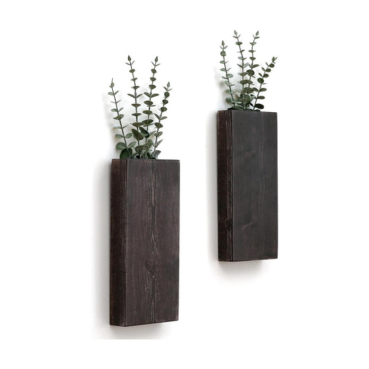 Wood Wall Planter / Expresso / Set of 2