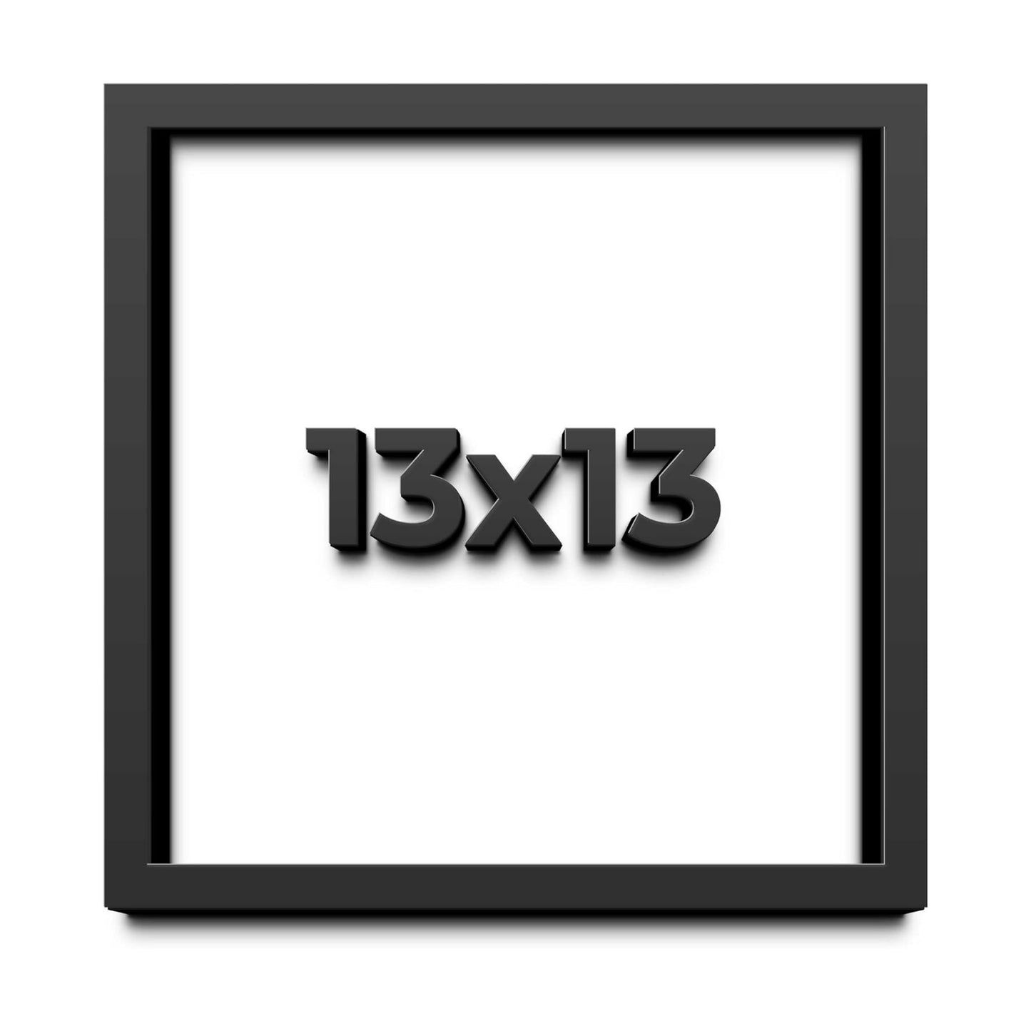 13x13 Shadow Box Black Display Frame | 2 Inches Deep Solid Wood Shadowbox Display Frame | UV Resistant Acrylic Front