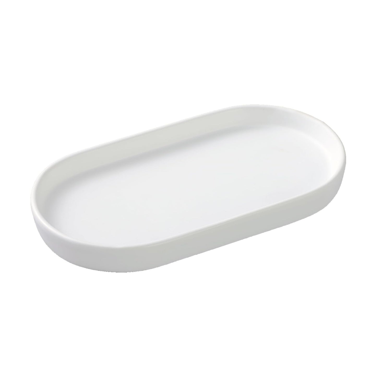 8'' Ceramic Vanity Tray / White
