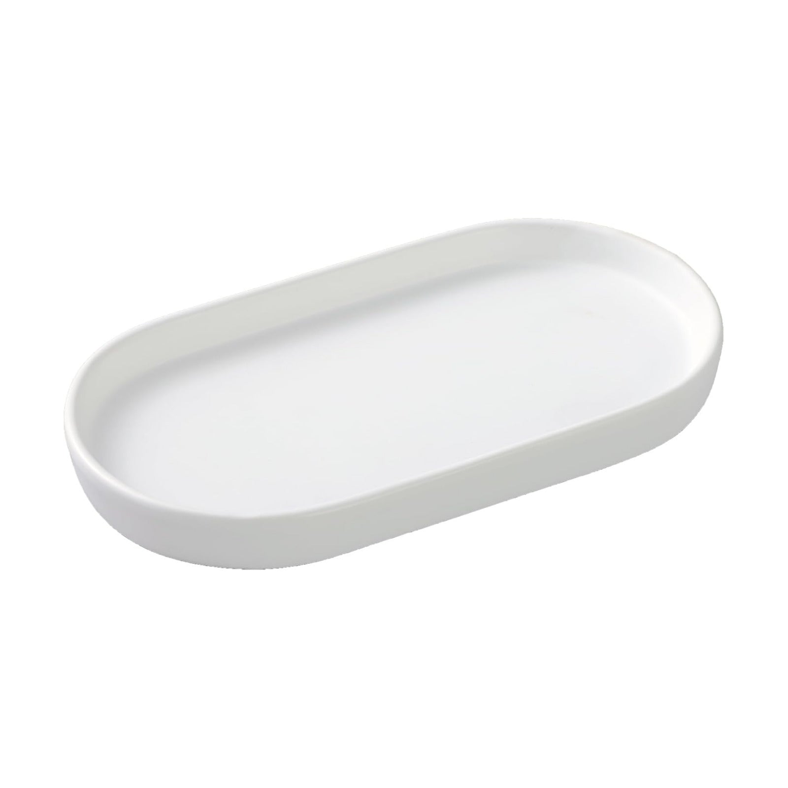 8'' Ceramic Vanity Tray / White
