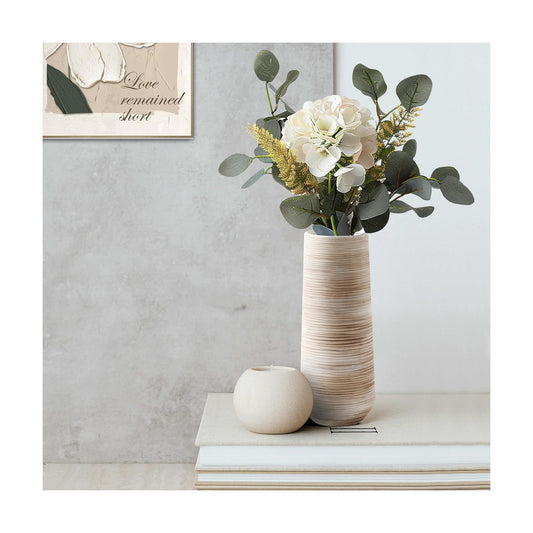 White Ceramic Flower Vase for Lego Flower Bouquet / Cylindrical-white-9 / 9 Inch