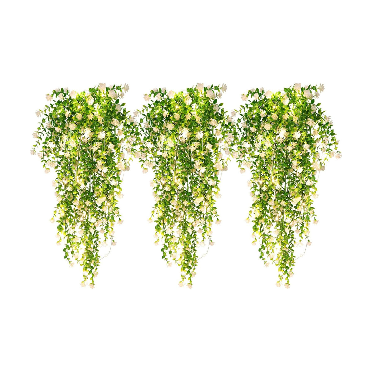 RECUTMS Hanging Fake Plants Fake Vines Artificial Plant Large White Flowers