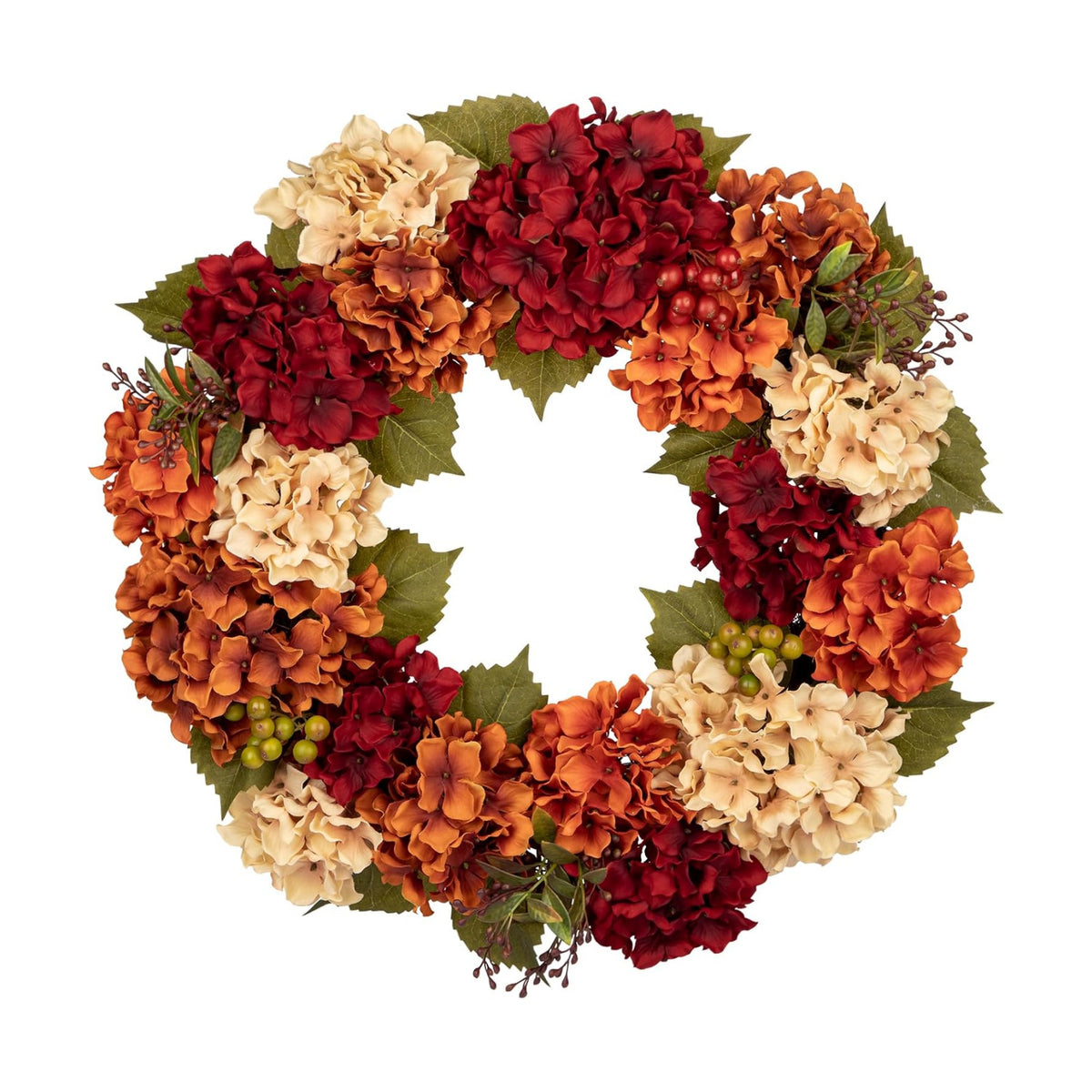 Fall Wreaths for Front Door 24 inch Autumn Wreath with Hydrangeas Berries