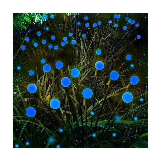 6 Pack Solar Firefly Lights Outdoor Swaying Garden Decorations 48 LED Blue