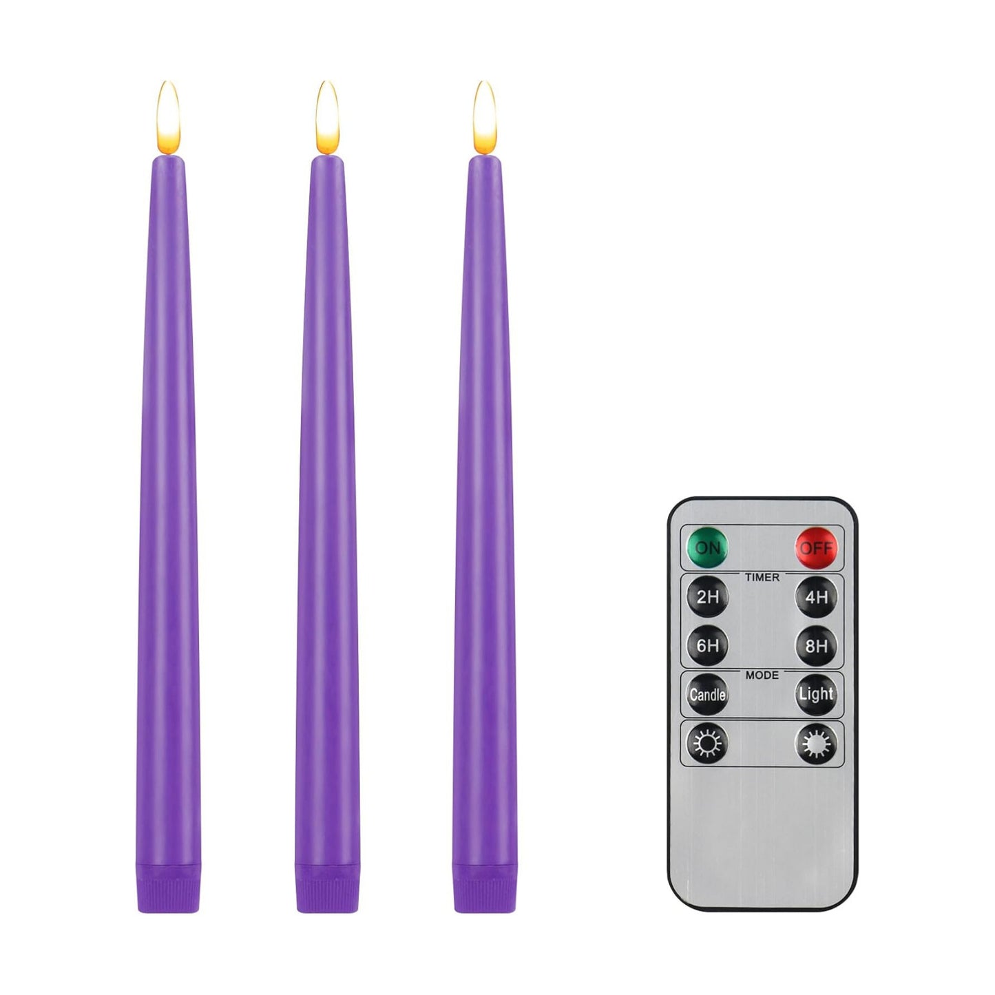 Flameless Taper Candles with 10-Key Remote, Battery Operated Led Flickering 3D Wick Window Candles Real Wax Finished