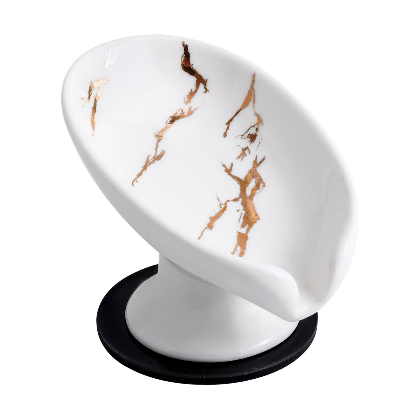 Soap Holder Self Draining Leaf Shape Soap Dishes / Small Size-marble White