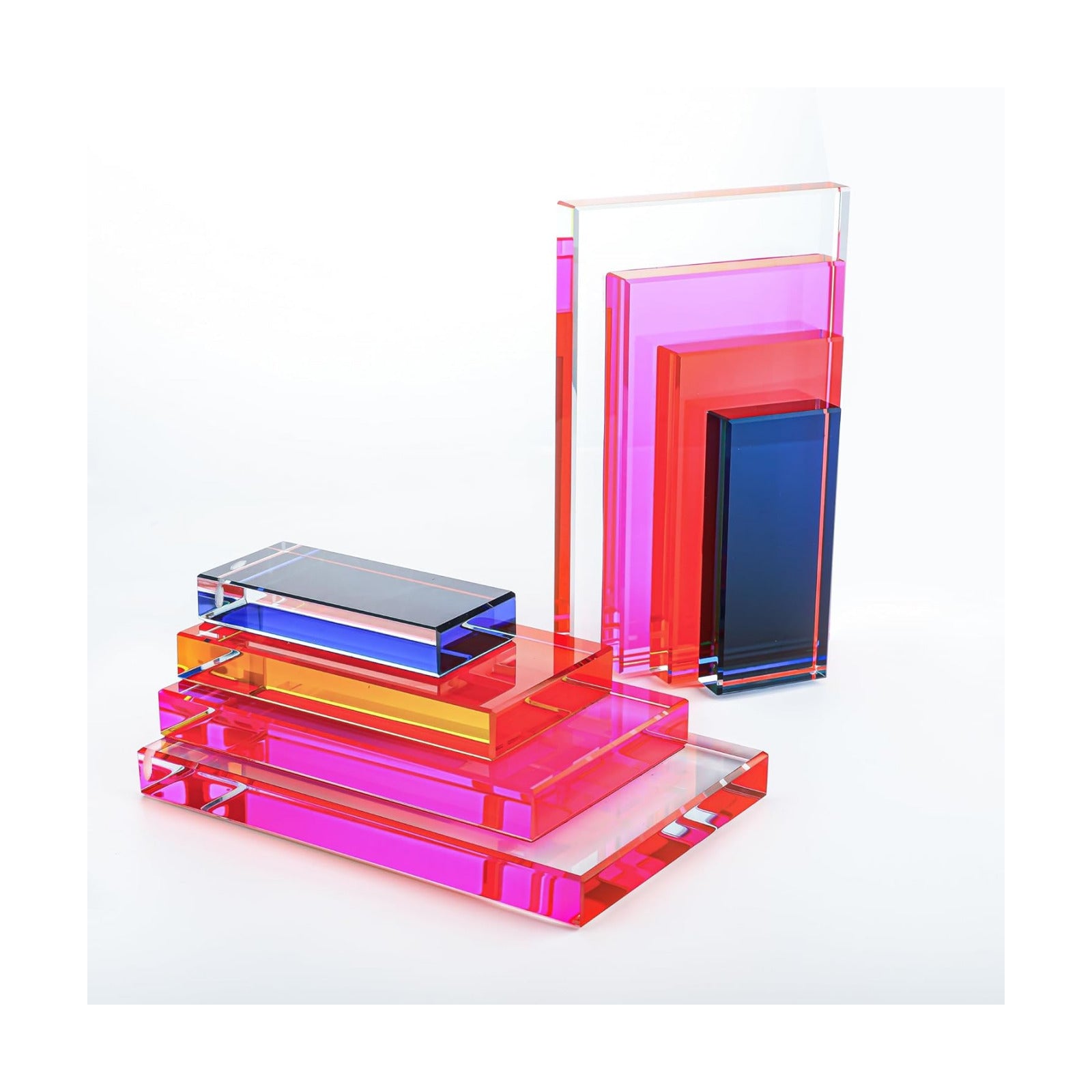 6Lbs Heavy Crystal Bookends Geometric Crystal Bookends Decorative Bookends / Square