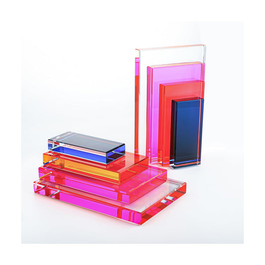 6Lbs Heavy Crystal Bookends Geometric Crystal Bookends Decorative Bookends / Square