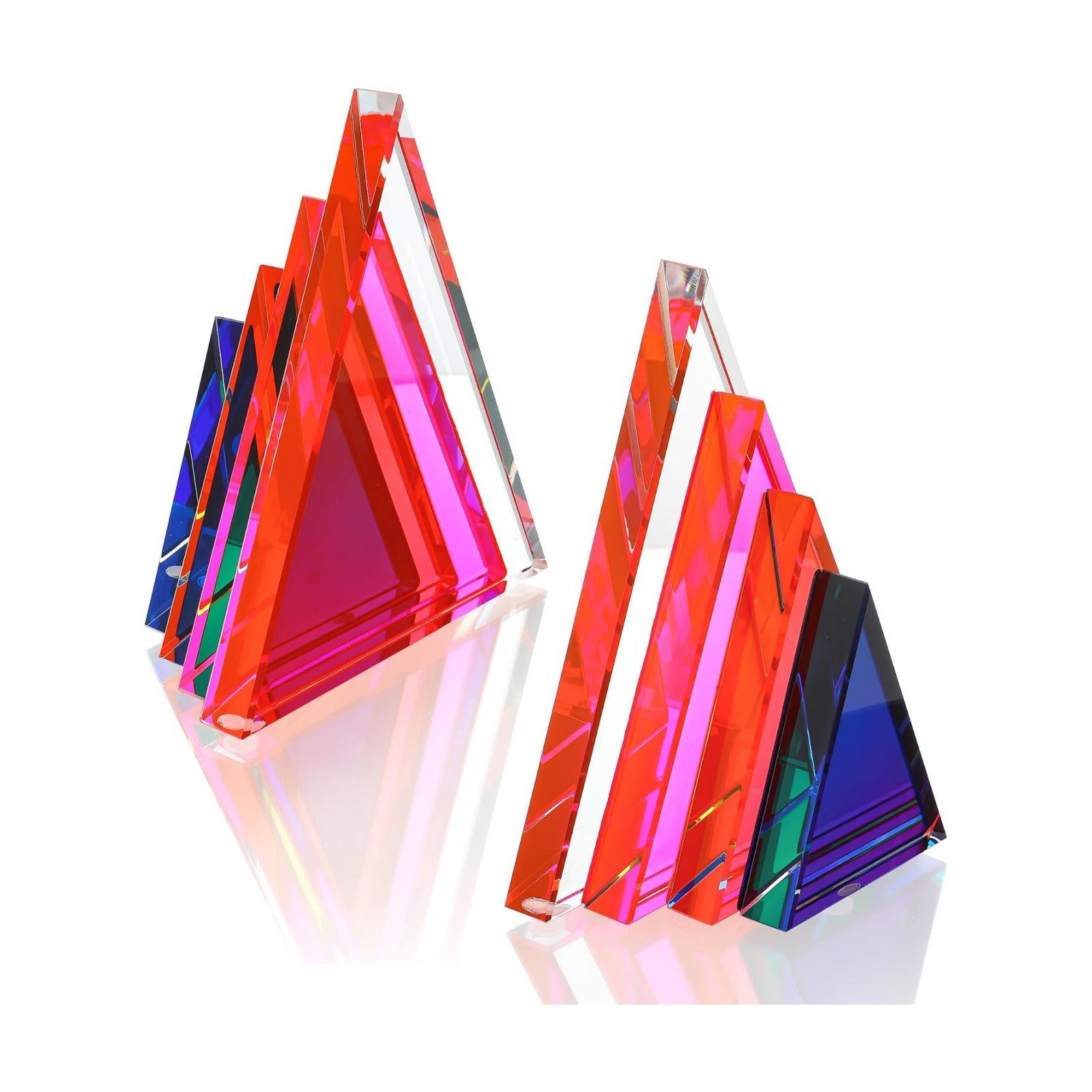 1Pair 3Lbs Crystal Bookends / Triangle