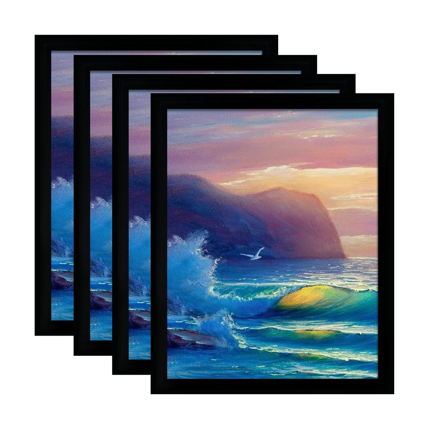 SESEAT 18x24 Frame, Wall Gallery Poster Picture Frame, Black, Pack of 4