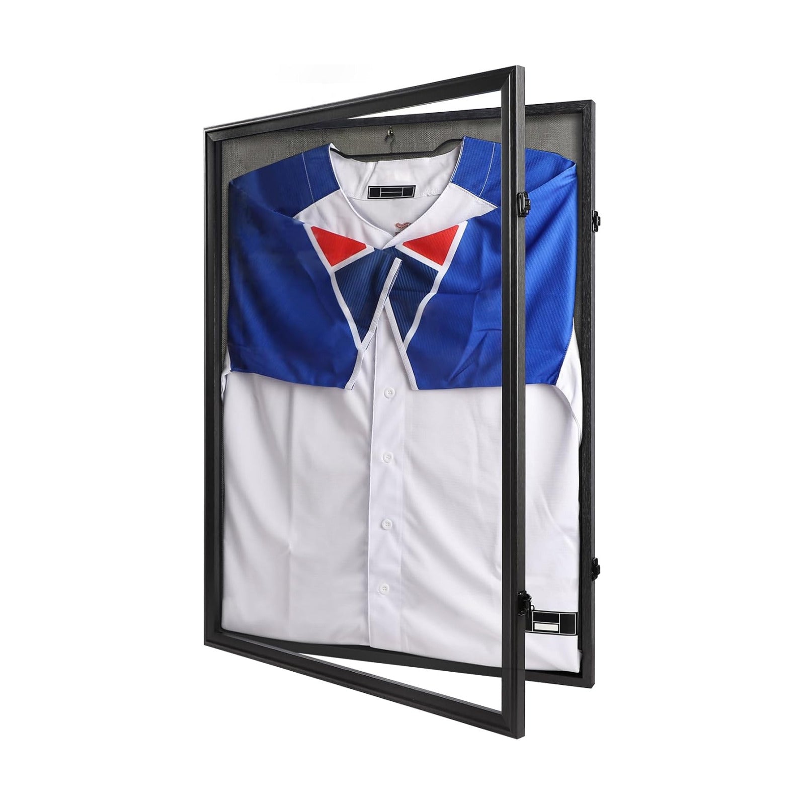 IHEIPYE Jersey Frame Display Case Black Lock,Large Shadow Box Lockable with UV Protection Acrylic Linen Lining and