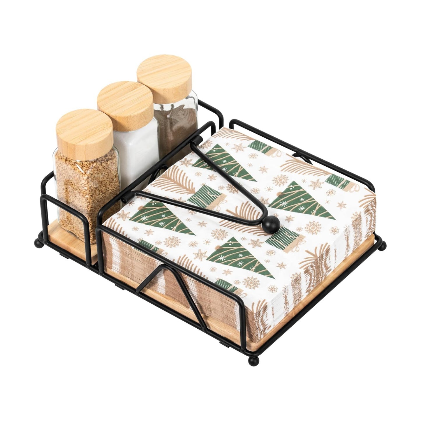 4 Piece Set Metal Napkin Holder / Black 4 Piece Set