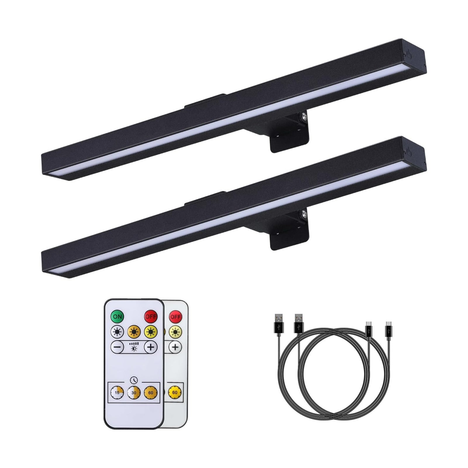MIOBLUE LED Picture Lights with Remote, 16in Metal Battery Operated Picture Light,Rechargeable Display Lamp,Dimmable