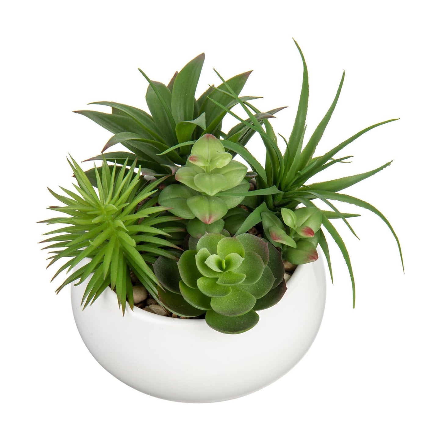Fake Plants Artificial Succulents in Pots Faux Succulent Arrangement Potted Plant / Premium White