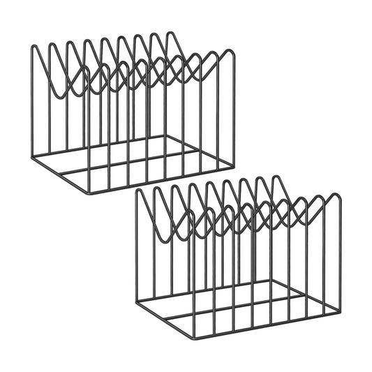 TOPCJ 2 Sets Wire File Organizer for Desk,File Folder Holder/Rack/Stand,File Sorter Organizer,Desktop Record/Clipboard