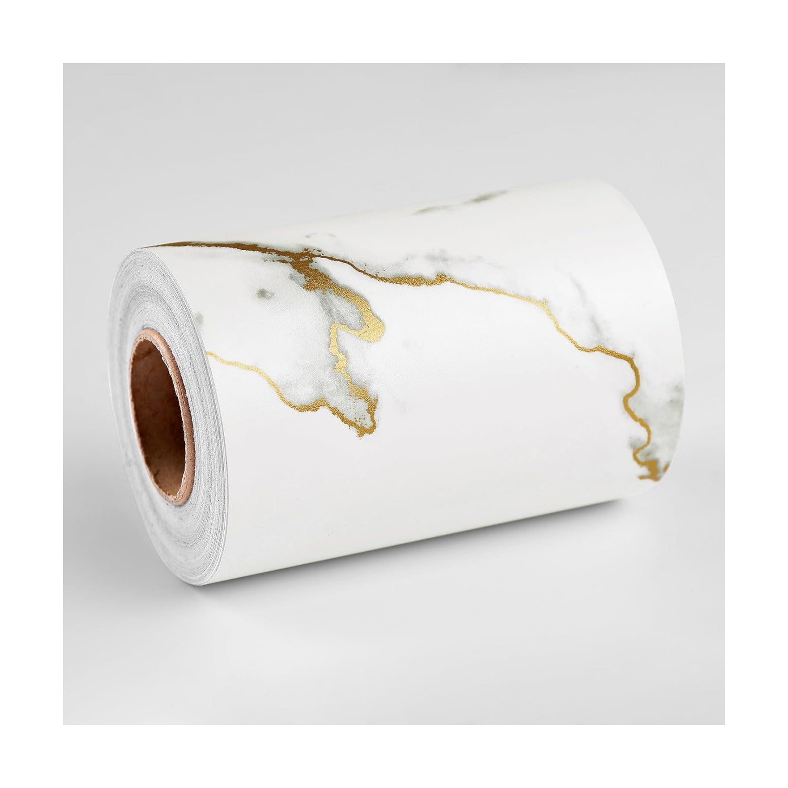 White/Gold Marble Peel and Stick Wallpaper Borders for Counter / 3.9 x 394 / Matte White/gold Marble