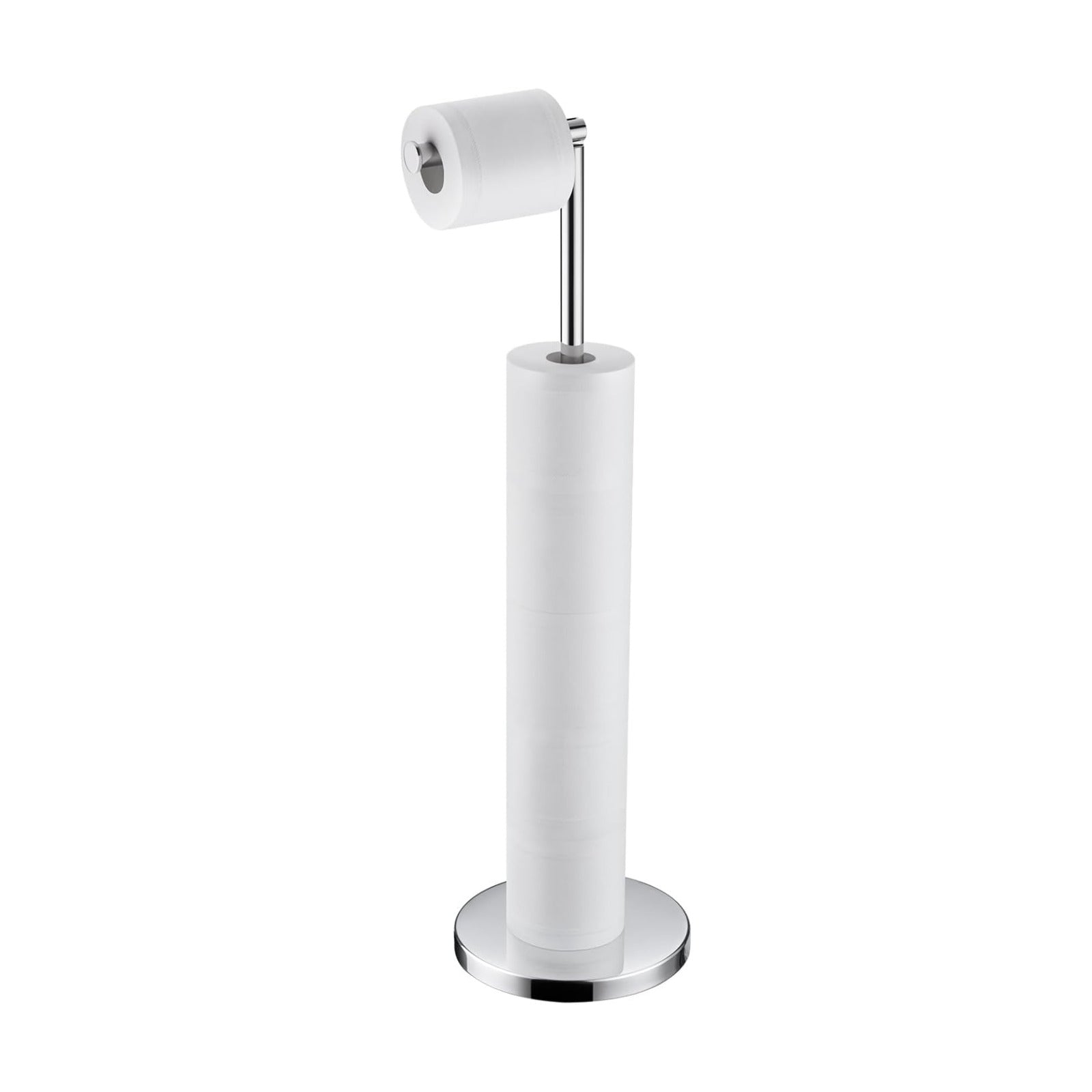 BAGNOLUX Bathroom Toilet Paper Holder Stand with Reserve, SUS304 Stainless Steel Rustproof Pedestal Tissue Roll Holder