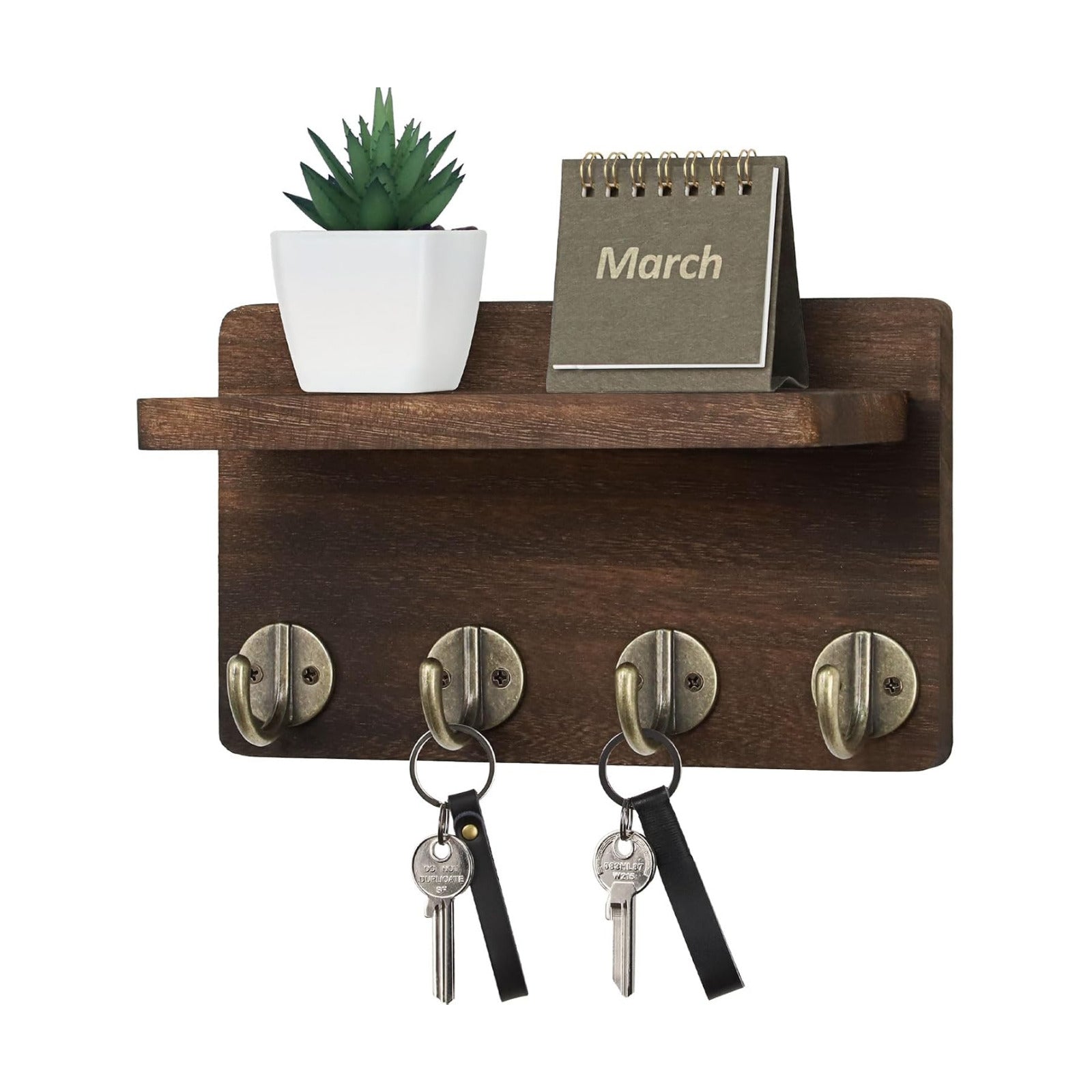 Small Home Decor Wooden Wall Organizer / Brown / 8.5 Inch