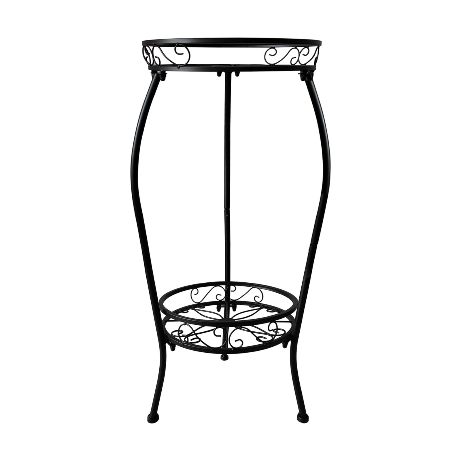 Metal Plant Stand 2 Tier Indoor Outdoor, Tall Flower Pot Shelf Rustproof Stable Heavy Duty Corner Stand, 28 inch