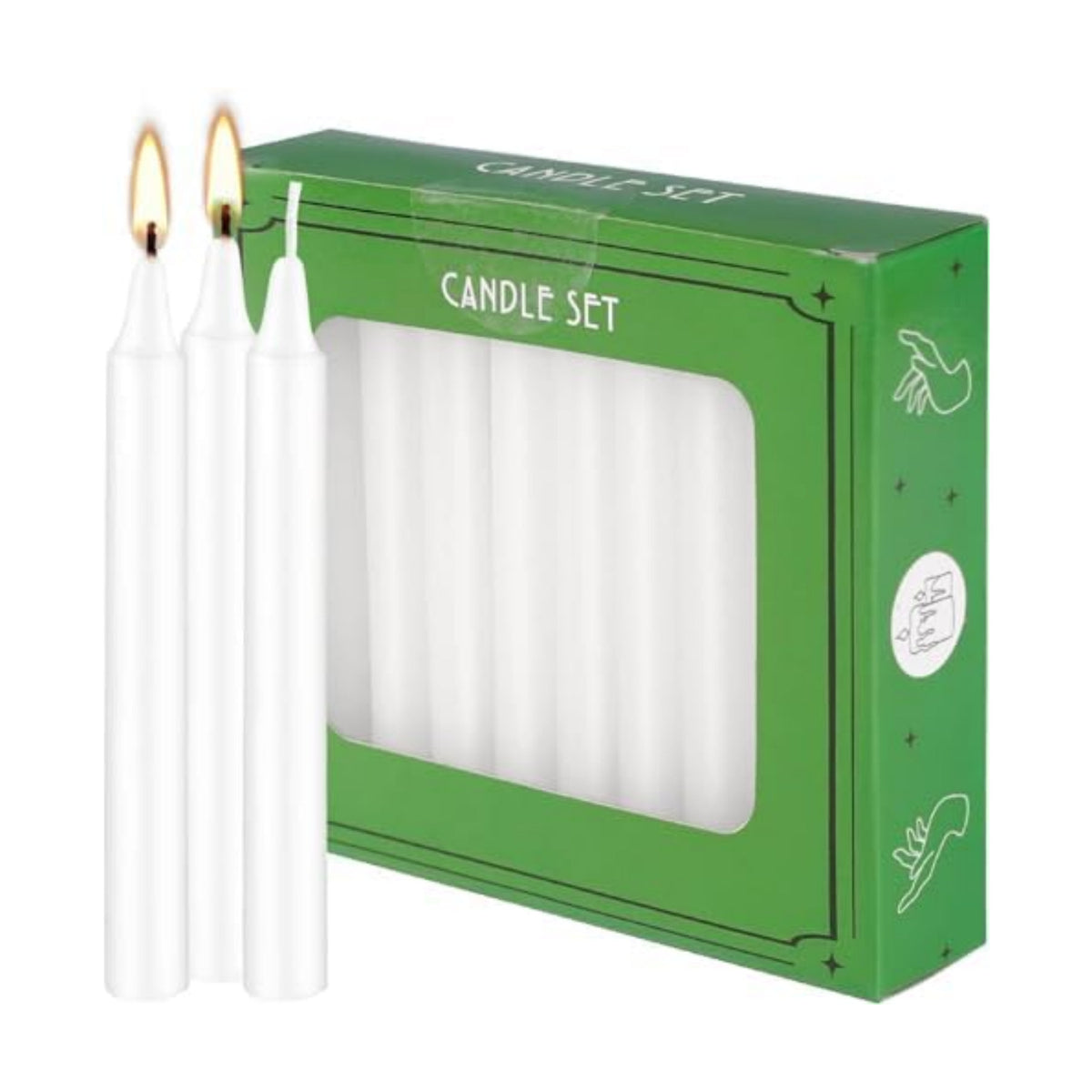 YOROXRG Set of 40 White Candles Mini Unscented Taper Candles for Christmas,Household, Wedding, Rituals, Prayer, Birthdays, Meditation, Altar,Party and Home Décor Candlesticks - 4 Inch Tall