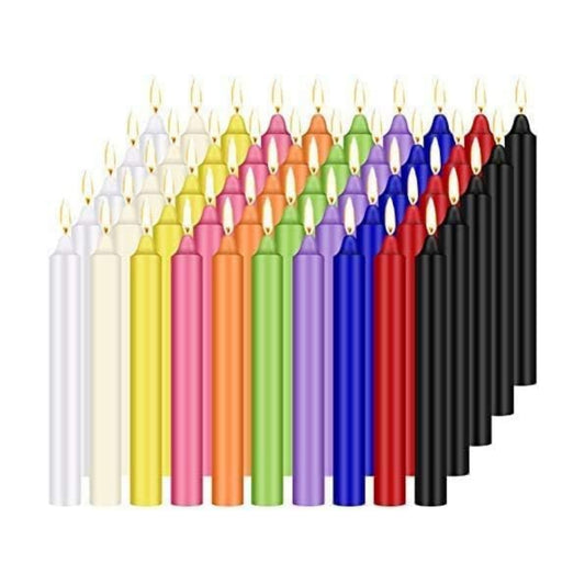 YOROXRG 100 pcs Spells Chime Candles Unscented Assorted Colors Mini Taper Candles | 4" Tall x 1/2" Diameter | Great for Casting Chimes, Rituals, Spells