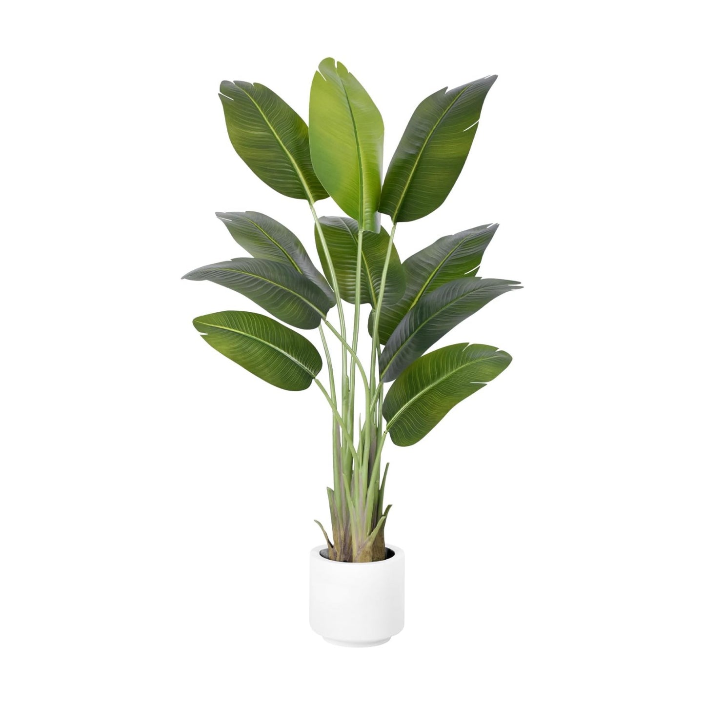 Artificial Bird of Paradise Plant 5Ft Tall Fake Tropical Palm Tree Large Fake Plants with 10 Silk Banana Leaves Faux