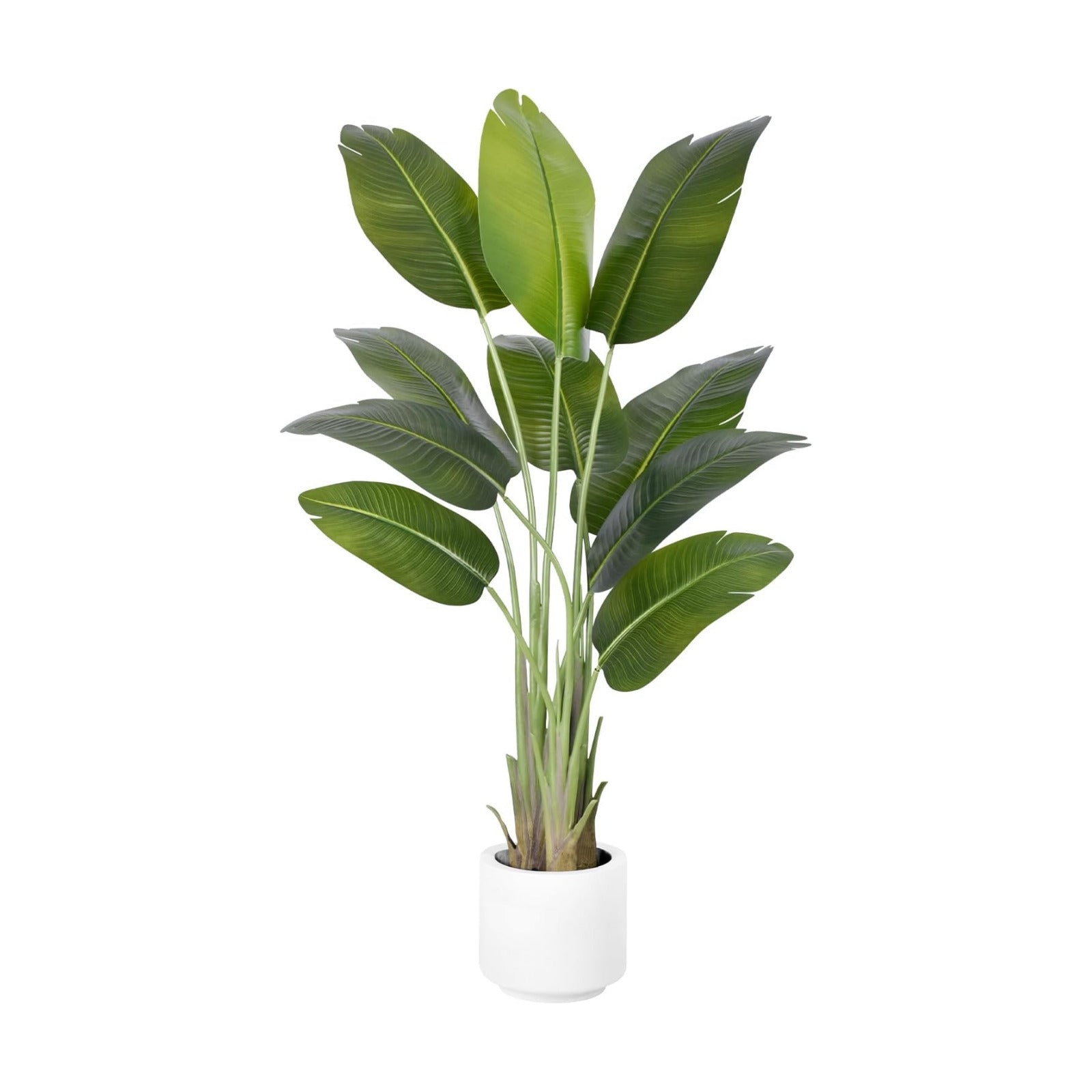 Artificial Bird of Paradise Plant 5Ft Tall Fake Tropical Palm Tree Large Fake Plants with 10 Silk Banana Leaves Faux