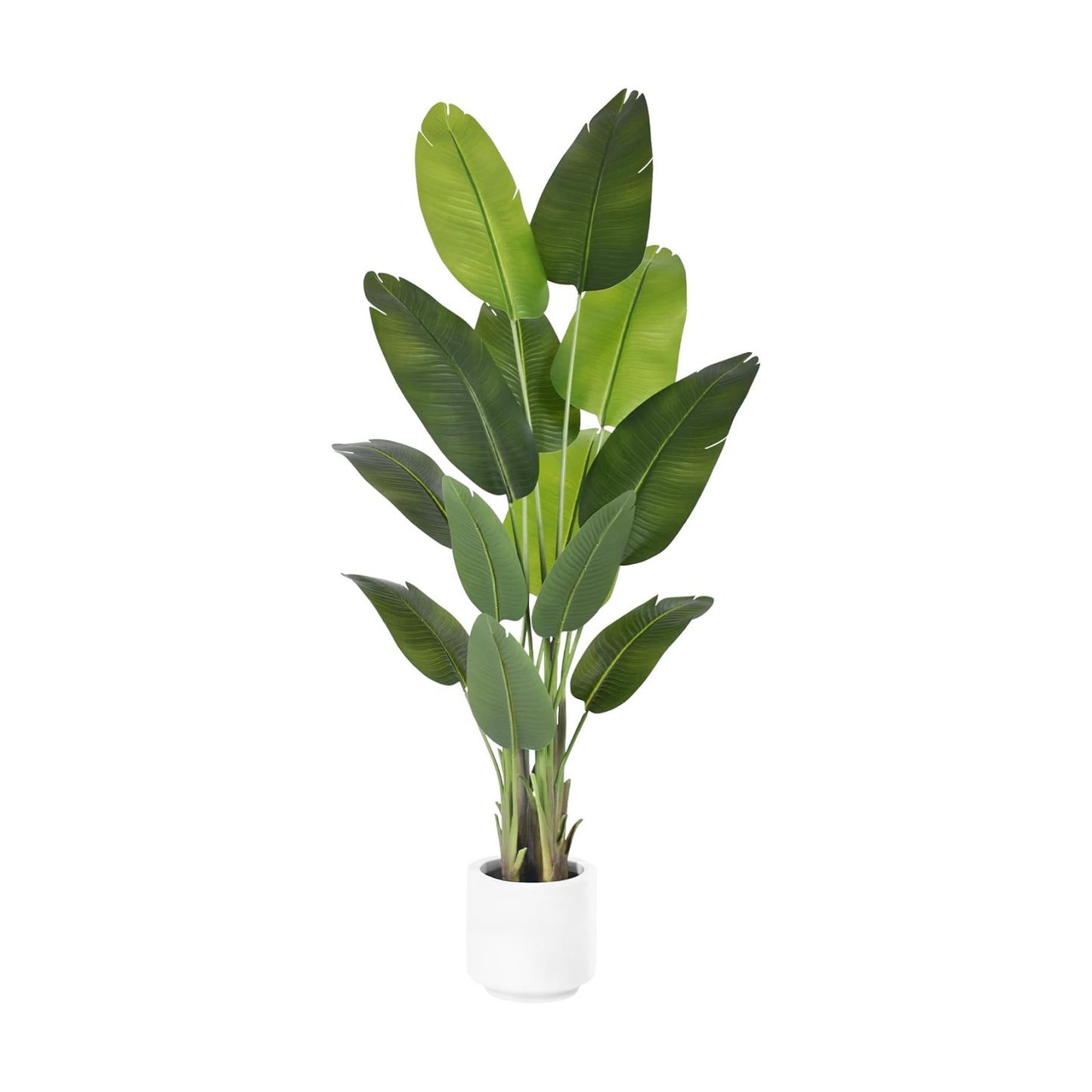 Artificial Bird of Paradise Plant 6Ft Tall Fake Tropical Palm Tree Large Fake Plants with 13 Silk Banana Leaves Faux