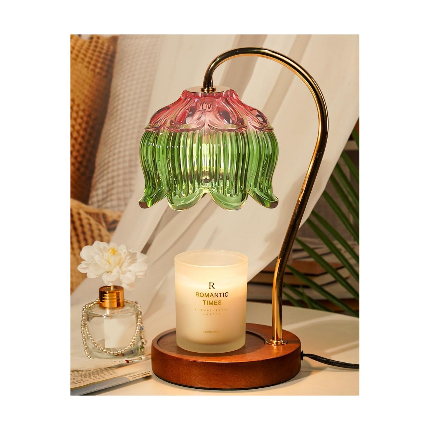 Funistree Glass Candle Warmer Lamp with Timer, Electric Candle Warmer Lamp, Graduation Birthday Gifts for Women Girls
