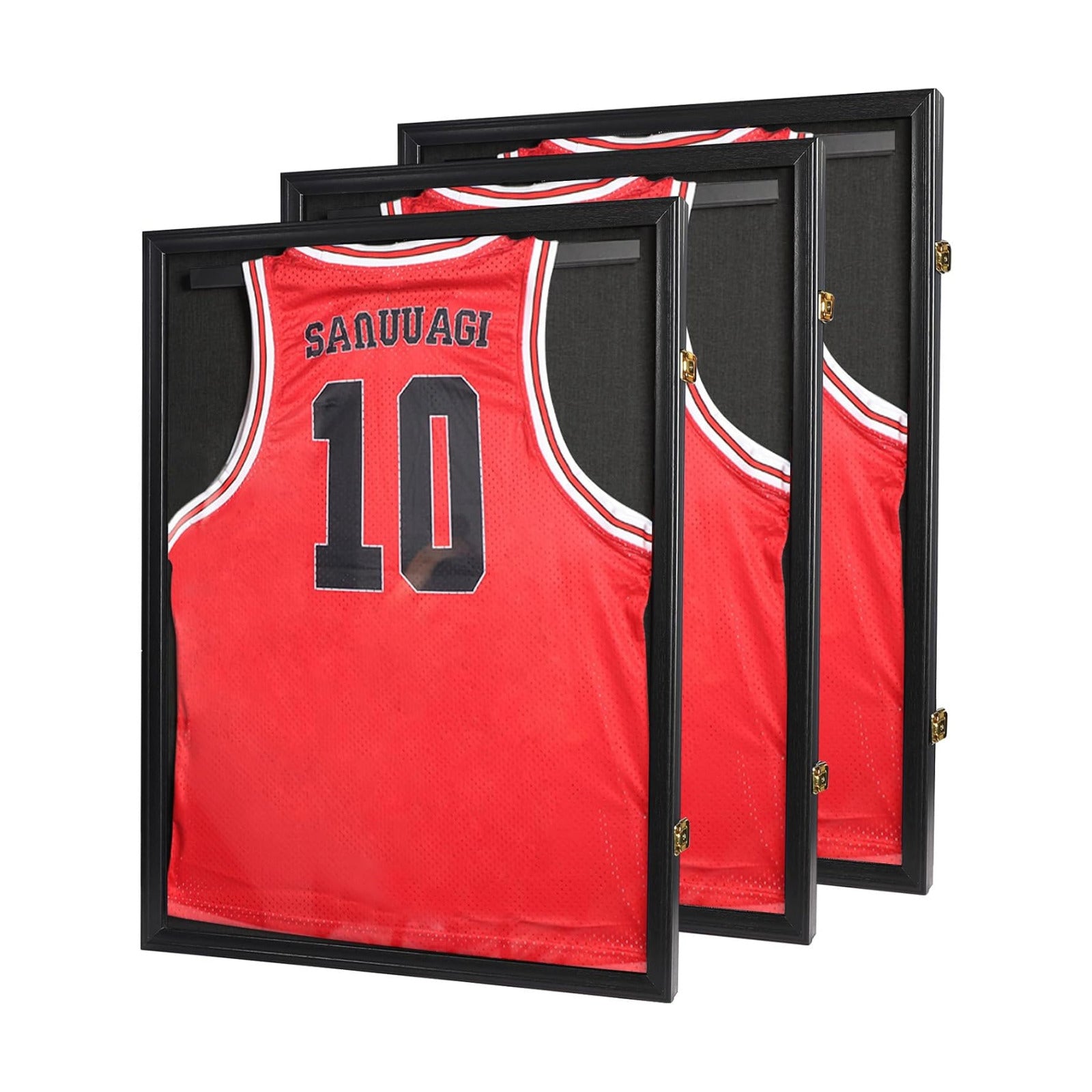 3 Pack Jersey Frame Display Case - Lockable Jersey Frame Shadow Box | UV Protected Acrylic and Hanger for Baseball