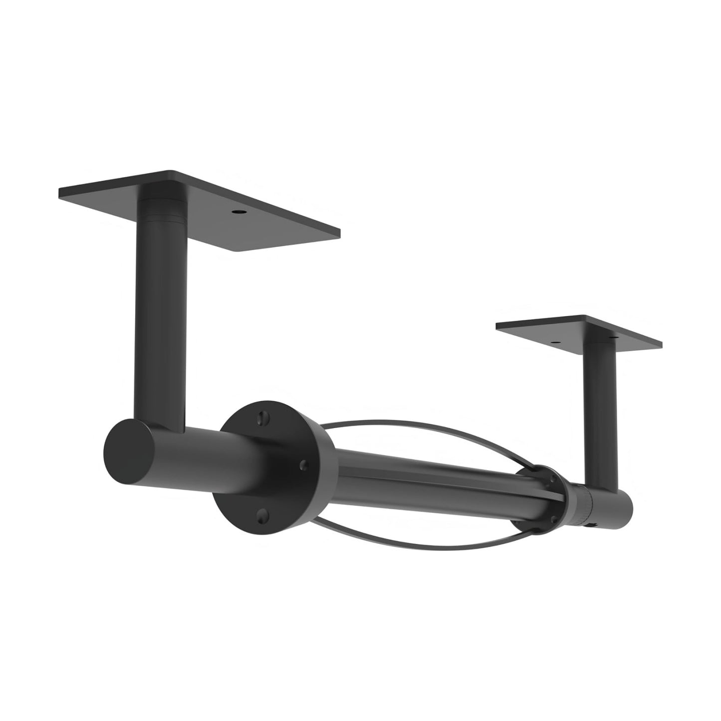 Black Paper Towel Holder Under Cabinet with Damping Self Adhesive | 304 Stainless Steel Post Pivoting Design Wall