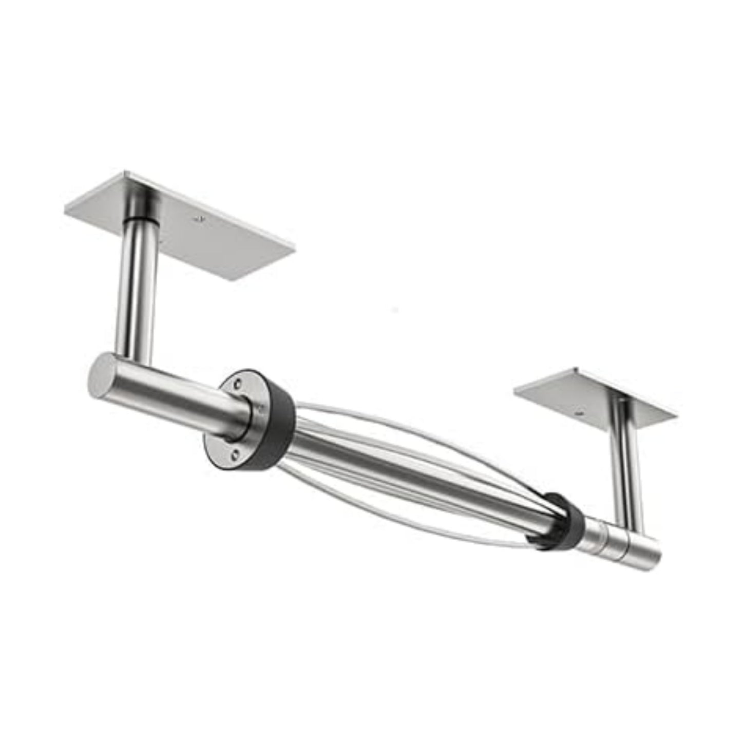 Paper Towel Holder Under Cabinet with Damping Single Hand Operable | 304 Stainless Steel Brushed Nickel Post Pivoting