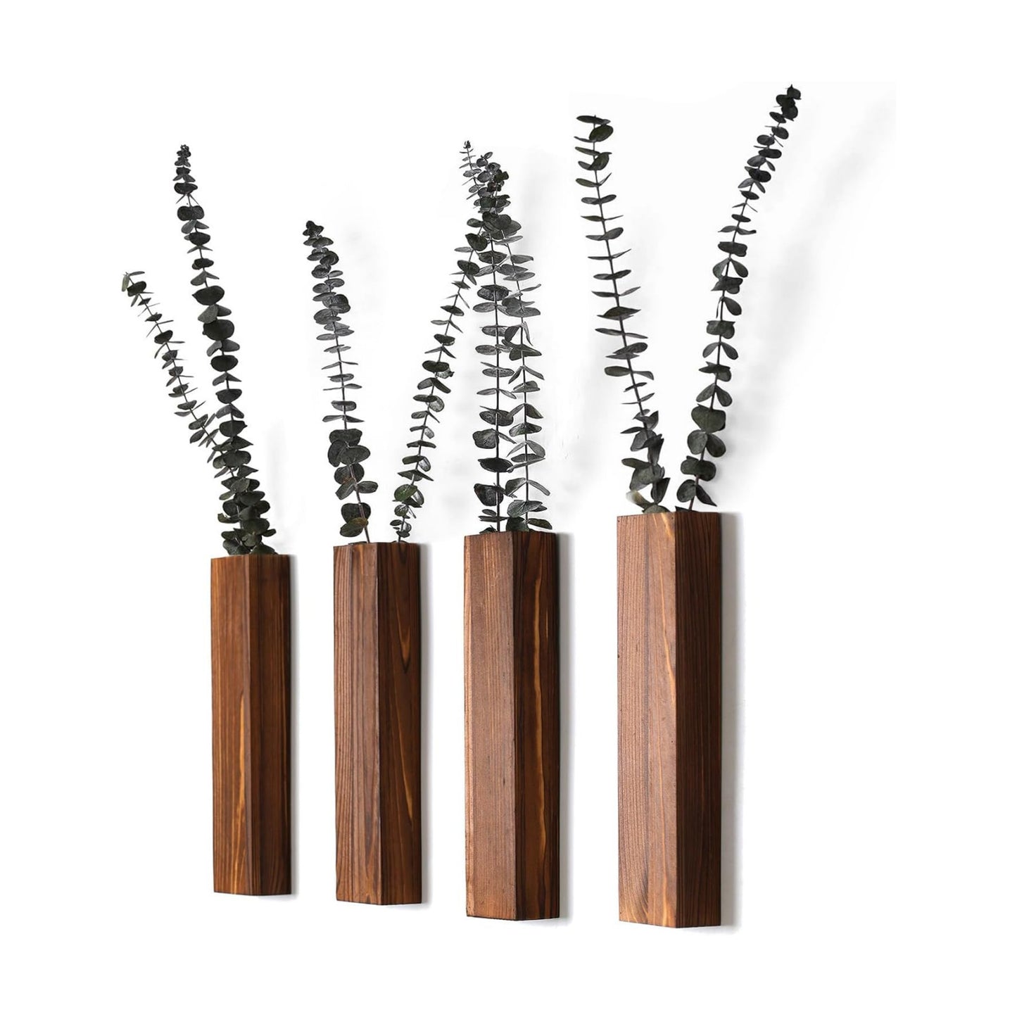 Wooden Wall Planter / Walnut / 4 PC / Set of 4