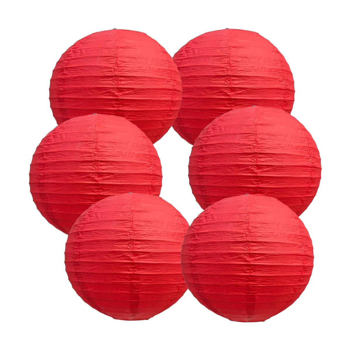 BEISHIDA 6 Inch Red Paper Lanterns 6 Packs Hanging Round Chinese Lantern