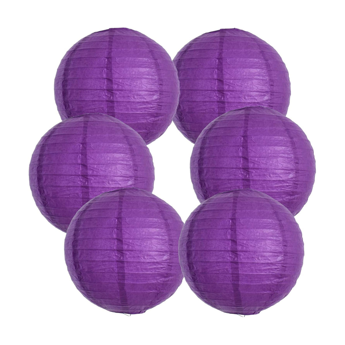 BEISHIDA 12 Inch Purple Paper Lanterns 6Packs Hanging Round Chinese Lantern