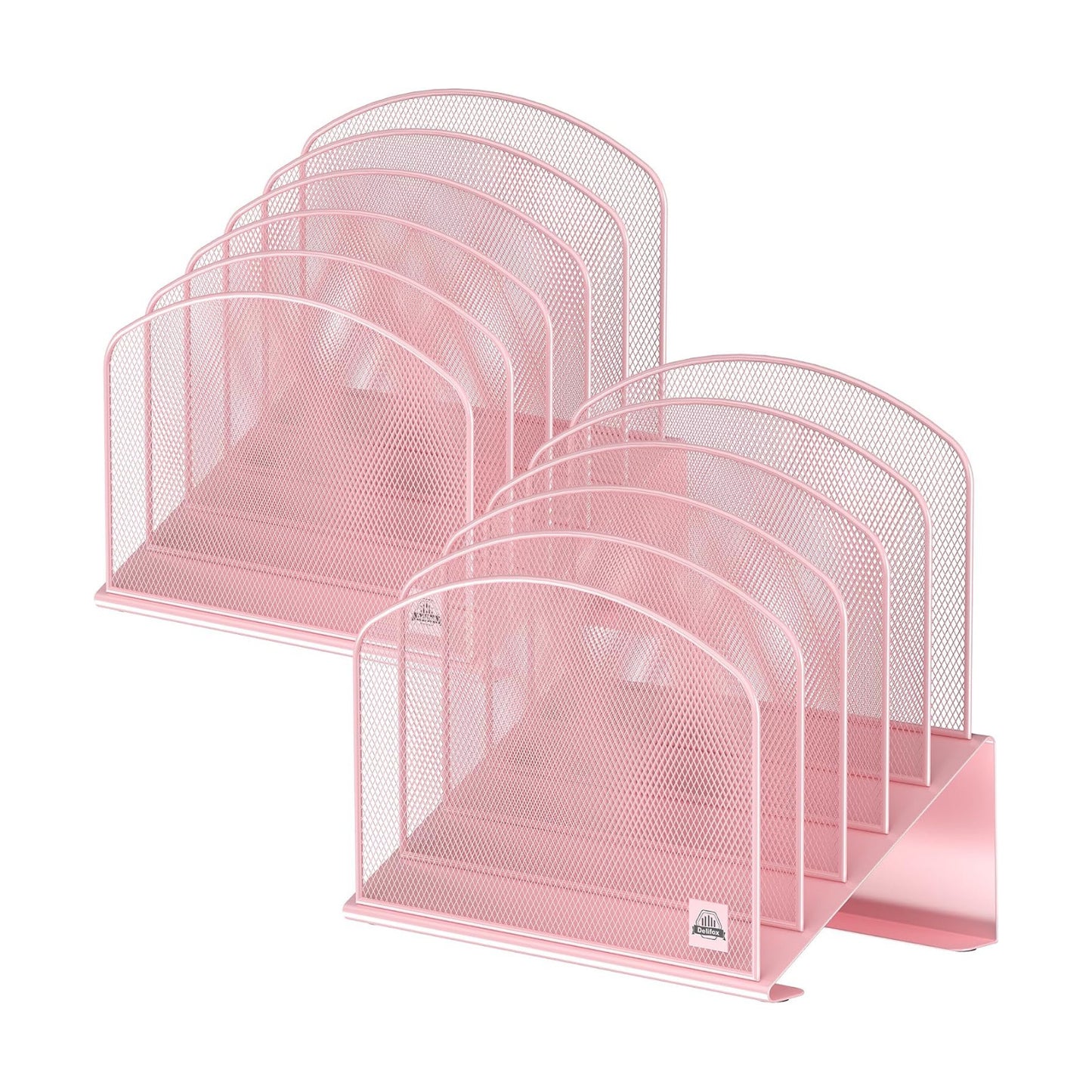 Delifox Inclined Desk File Organizer,Vertical File Folder Holder Stand Metal Rack File Sorter for Office Classroom
